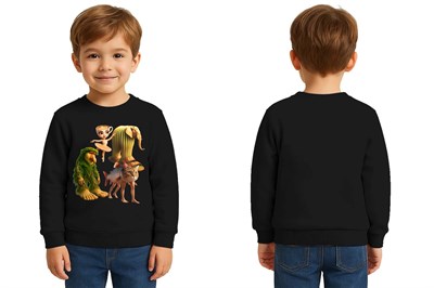 Unisex Braınrot Baskılı Çocuk Swaetshirt 3 İplik Şardonlu