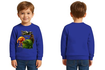 Unisex Braınrot Baskılı Çocuk Swaetshirt 3 İplik Şardonlu