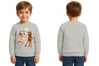 Unisex Braınrot Baskılı Çocuk Swaetshirt 3 İplik Şardonlu
