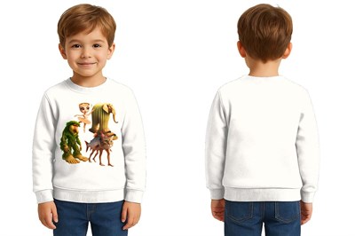 Unisex Braınrot Baskılı Çocuk Swaetshirt 3 İplik Şardonlu
