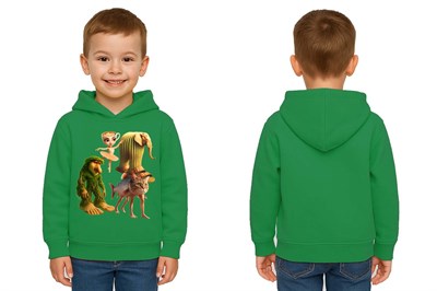 Unisex Brainrot Baskılı Çocuk Swaetshirt Kapüşonlu 3 İplik Şardonlu
