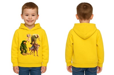 Unisex Brainrot Baskılı Çocuk Swaetshirt Kapüşonlu 3 İplik Şardonlu