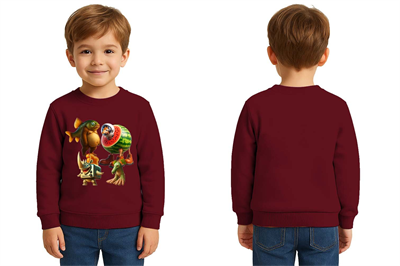 Unisex Braınrot Baskılı Çocuk Swaetshirt 3 İplik Şardonlu