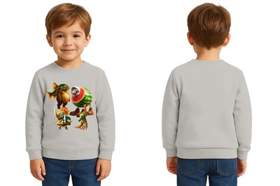 Unisex Braınrot Baskılı Çocuk Swaetshirt 3 İplik Şardonlu