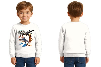 Unisex Braınrot Baskılı Çocuk Swaetshirt 3 İplik Şardonlu