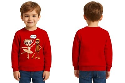 Unisex Braınrot Baskılı Çocuk Swaetshirt 3 İplik Şardonlu