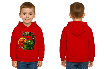 Unisex Brainrot Baskılı Çocuk Swaetshirt Kapüşonlu 3 İplik Şardonlu