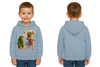 Unisex Brainrot Baskılı Çocuk Swaetshirt Kapüşonlu 3 İplik Şardonlu