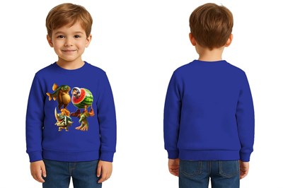 Unisex Braınrot Baskılı Çocuk Swaetshirt 3 İplik Şardonlu