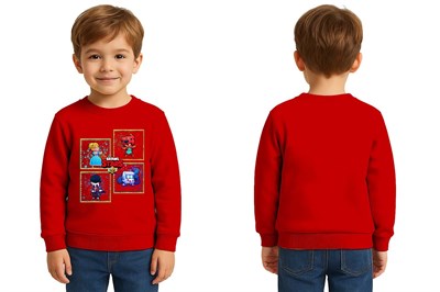 Unisex Brawl Stars Baskılı Çocuk Swaetshirt 3 İplik Şardonlu