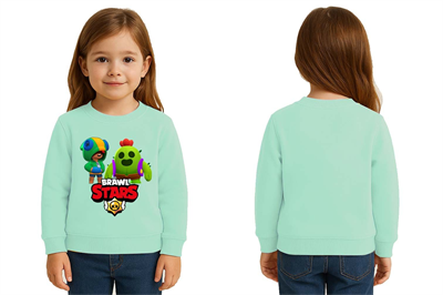 Unisex Brawl Stars Baskılı Çocuk Swaetshirt 3 İplik Şardonlu