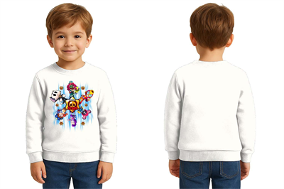 Unisex Brawl Stars Baskılı Çocuk Swaetshirt 3 İplik Şardonlu