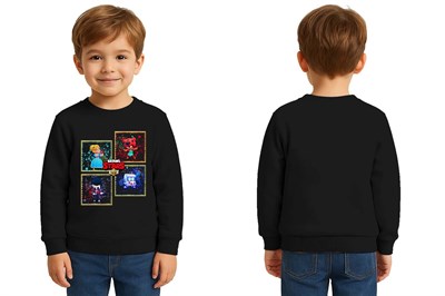 Unisex Brawl Stars Baskılı Çocuk Swaetshirt 3 İplik Şardonlu
