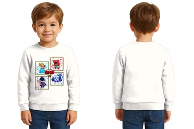 Unisex Brawl Stars Baskılı Çocuk Swaetshirt 3 İplik Şardonlu