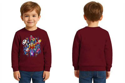 Unisex Brawl Stars Baskılı Çocuk Swaetshirt 3 İplik Şardonlu