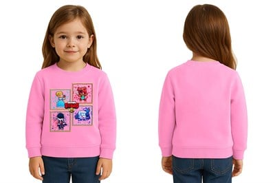 Unisex Brawl Stars Baskılı Çocuk Swaetshirt 3 İplik Şardonlu