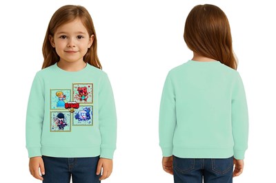 Unisex Brawl Stars Baskılı Çocuk Swaetshirt 3 İplik Şardonlu