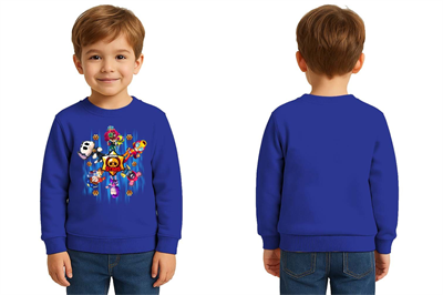 Unisex Brawl Stars Baskılı Çocuk Swaetshirt 3 İplik Şardonlu