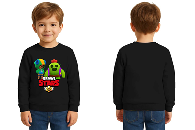 Unisex Brawl Stars Baskılı Çocuk Swaetshirt 3 İplik Şardonlu