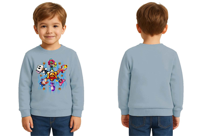 Unisex Brawl Stars Baskılı Çocuk Swaetshirt 3 İplik Şardonlu