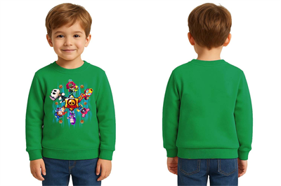 Unisex Brawl Stars Baskılı Çocuk Swaetshirt 3 İplik Şardonlu