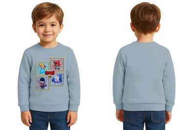 Unisex Brawl Stars Baskılı Çocuk Swaetshirt 3 İplik Şardonlu