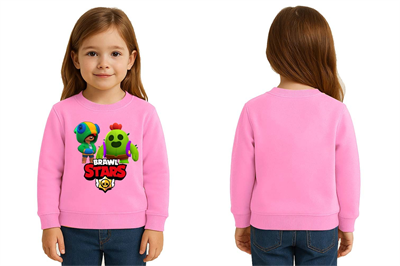 Unisex Brawl Stars Baskılı Çocuk Swaetshirt 3 İplik Şardonlu