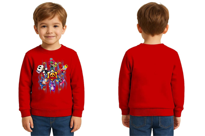 Unisex Brawl Stars Baskılı Çocuk Swaetshirt 3 İplik Şardonlu