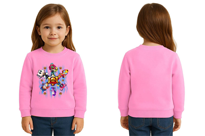 Unisex Brawl Stars Baskılı Çocuk Swaetshirt 3 İplik Şardonlu