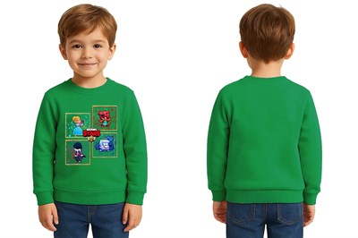 Unisex Brawl Stars Baskılı Çocuk Swaetshirt 3 İplik Şardonlu