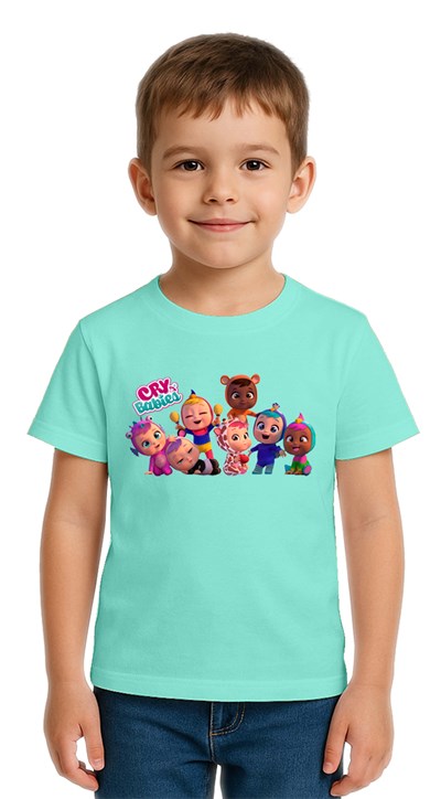 Unisex Cry Babies baskılı Çocuk Tişört pamuklu penye kumaş