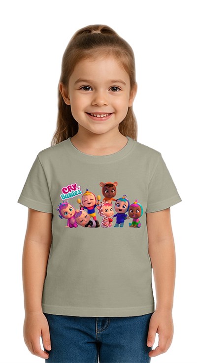 Unisex Cry Babies baskılı Çocuk Tişört pamuklu penye kumaş