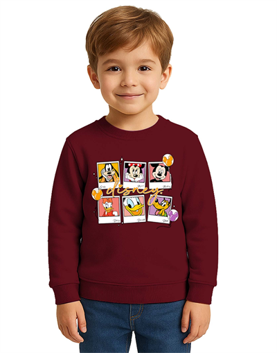 Unisex Disney Baskılı Çocuk Swaetshirt 3 İplik Şardonlu