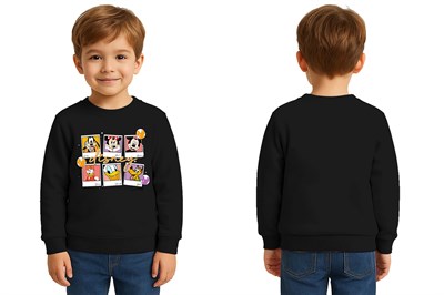 Unisex Disney Baskılı Çocuk Swaetshirt 3 İplik Şardonlu
