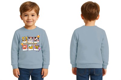 Unisex Disney Baskılı Çocuk Swaetshirt 3 İplik Şardonlu