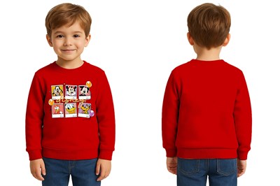 Unisex Disney Baskılı Çocuk Swaetshirt 3 İplik Şardonlu