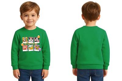 Unisex Disney Baskılı Çocuk Swaetshirt 3 İplik Şardonlu