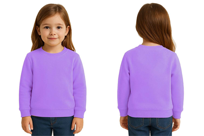 Unisex Düz Baskısız Çocuk Sweatshirt  3 İplik Şardonlu Kumaş