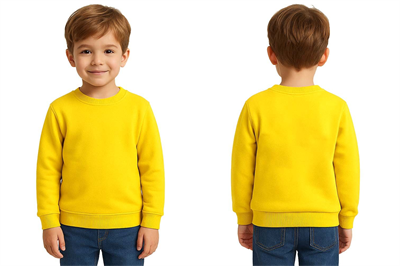 Unisex Düz Baskısız Çocuk Sweatshirt  3 İplik Şardonlu Kumaş