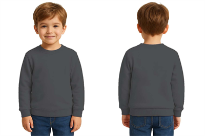 Unisex Düz Baskısız Çocuk Sweatshirt  3 İplik Şardonlu Kumaş