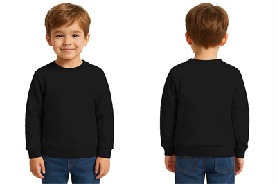 Unisex Düz Baskısız Çocuk Sweatshirt  3 İplik Şardonlu Kumaş