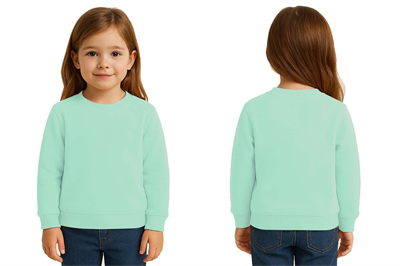 Unisex Düz Baskısız Çocuk Sweatshirt  3 İplik Şardonlu Kumaş