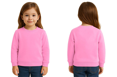 Unisex Düz Baskısız Çocuk Sweatshirt  3 İplik Şardonlu Kumaş