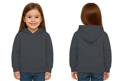 Unisex Düz Baskısız Çocuk Sweatshirt Kapüşonlu 3 İplik Şardonlu Kumaş