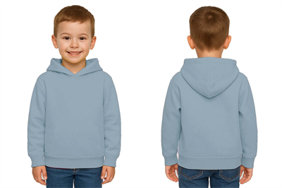 Unisex Düz Baskısız Çocuk Sweatshirt Kapüşonlu 3 İplik Şardonlu Kumaş