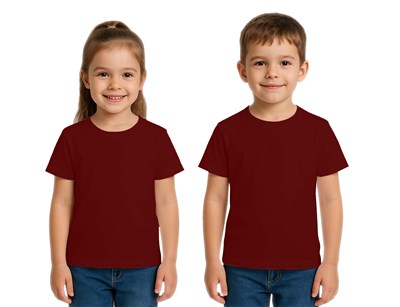 Unisex düz renkli Çocuk Tişört pamuklu penye kumaş