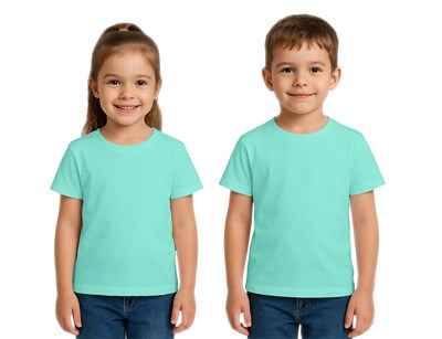 Unisex düz renkli Çocuk Tişört pamuklu penye kumaş