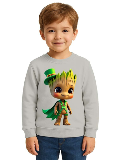Unisex Groot Baskılı Çocuk Swaetshirt 3 İplik Şardonlu