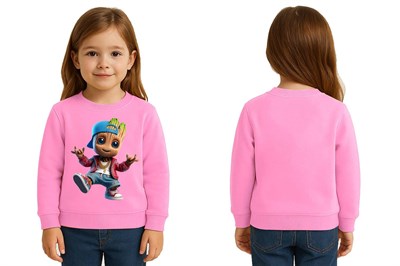Unisex Groot Baskılı Çocuk Swaetshirt 3 İplik Şardonlu
