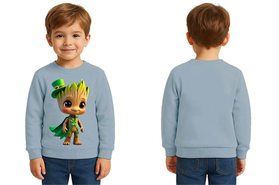 Unisex Groot Baskılı Çocuk Swaetshirt 3 İplik Şardonlu